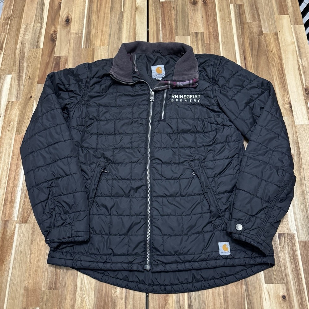 Carhartt Gilliam Jacket Womens S Black Quilted Full Zip Lightweight Outdoor Brew